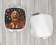 Load image into Gallery viewer, Cocker Spaniel Christmas Compact Mirror – Stylish Purse Mirror with Artistic Covers