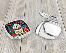 Load image into Gallery viewer, Coton De Tulear Christmas Compact Mirror – Stylish Purse Mirror with Artistic Covers