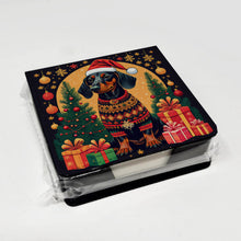 Load image into Gallery viewer, Black and Tan Dachshund Christmas PU Leather Note Paper Holder