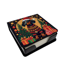 Load image into Gallery viewer, Black and Tan Dachshund Christmas PU Leather Note Paper Holder