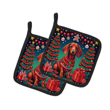 Load image into Gallery viewer, Dachshund Christmas Pot Holders - Set of 2 Decorative Kitchen Helpers | Made in the USA