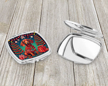 Load image into Gallery viewer, Dachshund Christmas Compact Mirror – Stylish Purse Mirror with Artistic Covers