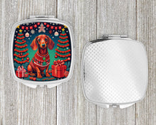 Load image into Gallery viewer, Dachshund Christmas Compact Mirror – Stylish Purse Mirror with Artistic Covers