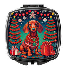 Load image into Gallery viewer, Dachshund Christmas Compact Mirror – Stylish Purse Mirror with Artistic Covers