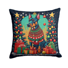 Load image into Gallery viewer, Doberman Pinscher Christmas Throw Pillow - 14x14 Decorative Pillow – Art for Your Home &amp; Patio