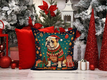 Load image into Gallery viewer, English Bulldog Christmas Fabric Decorative Pillow
