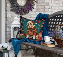 Load image into Gallery viewer, English Bulldog Christmas Fabric Decorative Pillow