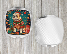 Load image into Gallery viewer, English Bulldog Christmas Compact Mirror – Stylish Purse Mirror with Artistic Covers