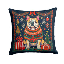 Load image into Gallery viewer, English Bulldog Christmas Throw Pillow - 14x14 Decorative Pillow – Art for Your Home &amp; Patio