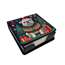 Load image into Gallery viewer, White English Bulldog Christmas PU Leather Note Paper Holder