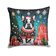 Load image into Gallery viewer, French Bulldog Christmas Throw Pillow - 14x14 Decorative Pillow – Art for Your Home &amp; Patio