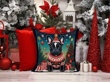 Load image into Gallery viewer, Black French Bulldog Christmas Throw Pillow - 14x14 Decorative Pillow – Art for Your Home &amp; Patio
