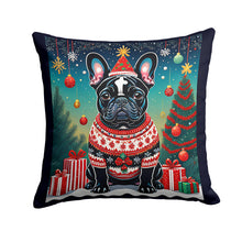 Load image into Gallery viewer, Black French Bulldog Christmas Throw Pillow - 14x14 Decorative Pillow – Art for Your Home &amp; Patio
