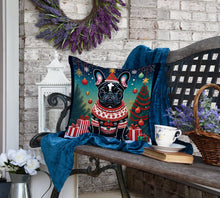 Load image into Gallery viewer, Black French Bulldog Christmas Fabric Decorative Pillow