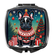 Load image into Gallery viewer, Black French Bulldog Christmas Compact Mirror – Stylish Purse Mirror with Artistic Covers