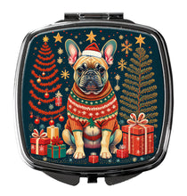 Load image into Gallery viewer, Fawn French Bulldog Christmas Compact Mirror – Stylish Purse Mirror with Artistic Covers