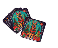 Load image into Gallery viewer, German Shepherd Christmas Coasters - Set of 4 Lightweight Foam, Absorbent Drink Coasters