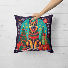Load image into Gallery viewer, German Shepherd Christmas Throw Pillow - 14x14 Decorative Pillow – Art for Your Home &amp; Patio
