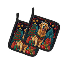 Load image into Gallery viewer, Golden Retriever Christmas Pot Holders - Set of 2 Decorative Kitchen Helpers | Made in the USA