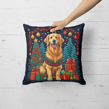 Load image into Gallery viewer, Golden Retriever Christmas Throw Pillow - 14x14 Decorative Pillow – Art for Your Home &amp; Patio