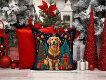 Load image into Gallery viewer, Golden Retriever Christmas Throw Pillow - 14x14 Decorative Pillow – Art for Your Home &amp; Patio