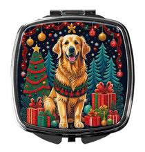 Load image into Gallery viewer, Golden Retriever Christmas Compact Mirror – Stylish Purse Mirror with Artistic Covers