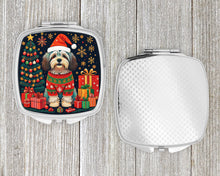 Load image into Gallery viewer, Havanese Christmas Compact Mirror – Stylish Purse Mirror with Artistic Covers