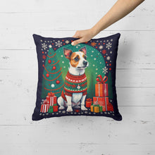 Load image into Gallery viewer, Jack Russell Terrier Christmas Throw Pillow - 14x14 Decorative Pillow – Art for Your Home &amp; Patio