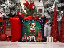 Load image into Gallery viewer, Jack Russell Terrier Christmas Throw Pillow - 14x14 Decorative Pillow – Art for Your Home &amp; Patio