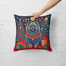 Load image into Gallery viewer, Keeshond Christmas Throw Pillow - 14x14 Decorative Pillow – Art for Your Home &amp; Patio