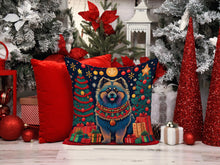 Load image into Gallery viewer, Keeshond Christmas Fabric Decorative Pillow