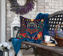Load image into Gallery viewer, Keeshond Christmas Fabric Decorative Pillow