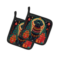 Load image into Gallery viewer, Black Labrador Retriever Christmas Pot Holders - Set of 2 Decorative Kitchen Helpers | Made in the USA