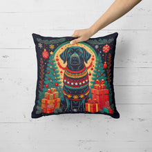 Load image into Gallery viewer, Black Labrador Retriever Christmas Throw Pillow - 14x14 Decorative Pillow – Art for Your Home &amp; Patio