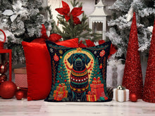 Load image into Gallery viewer, Black Labrador Retriever Christmas Fabric Decorative Pillow