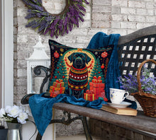 Load image into Gallery viewer, Black Labrador Retriever Christmas Fabric Decorative Pillow
