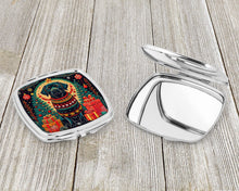 Load image into Gallery viewer, Black Labrador Retriever Christmas Compact Mirror – Stylish Purse Mirror with Artistic Covers