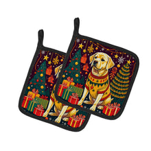 Load image into Gallery viewer, Yellow Labrador Retriever Christmas Pot Holders - Set of 2 Decorative Kitchen Helpers | Made in the USA