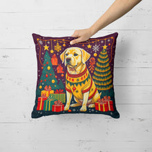 Load image into Gallery viewer, Yellow Labrador Retriever Christmas Throw Pillow - 14x14 Decorative Pillow – Art for Your Home &amp; Patio