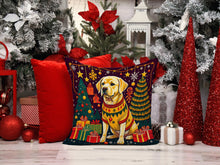 Load image into Gallery viewer, Yellow Labrador Retriever Christmas Fabric Decorative Pillow
