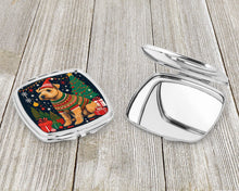 Load image into Gallery viewer, Lakeland Terrier Christmas Compact Mirror – Stylish Purse Mirror with Artistic Covers