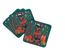 Load image into Gallery viewer, Miniature Pinscher Christmas Coasters - Set of 4 Lightweight Foam, Absorbent Drink Coasters