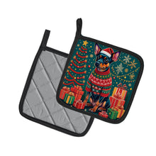 Load image into Gallery viewer, Miniature Pinscher Christmas Pot Holders - Set of 2 Decorative Kitchen Helpers | Made in the USA