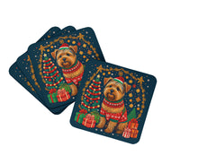 Load image into Gallery viewer, Norfolk Terrier Christmas Coasters - Set of 4 Lightweight Foam, Absorbent Drink Coasters