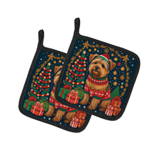 Load image into Gallery viewer, Norfolk Terrier Christmas Pot Holders - Set of 2 Decorative Kitchen Helpers | Made in the USA