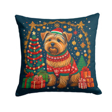 Load image into Gallery viewer, Norfolk Terrier Christmas Throw Pillow - 14x14 Decorative Pillow – Art for Your Home &amp; Patio