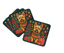 Load image into Gallery viewer, Norwich Terrier Christmas Coasters - Set of 4 Lightweight Foam, Absorbent Drink Coasters