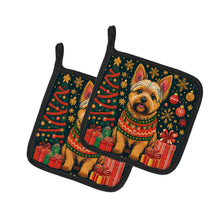 Load image into Gallery viewer, Norwich Terrier Christmas Pot Holders - Set of 2 Decorative Kitchen Helpers | Made in the USA