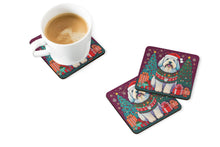 Load image into Gallery viewer, Old English Sheepdog Christmas Coasters - Set of 4 Lightweight Foam, Absorbent Drink Coasters