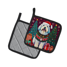 Load image into Gallery viewer, Old English Sheepdog Christmas Pot Holders - Set of 2 Decorative Kitchen Helpers | Made in the USA